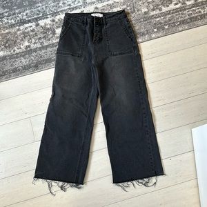 Carly Jean Los Angeles Hendrix wide leg jeans, charcoal, size 3